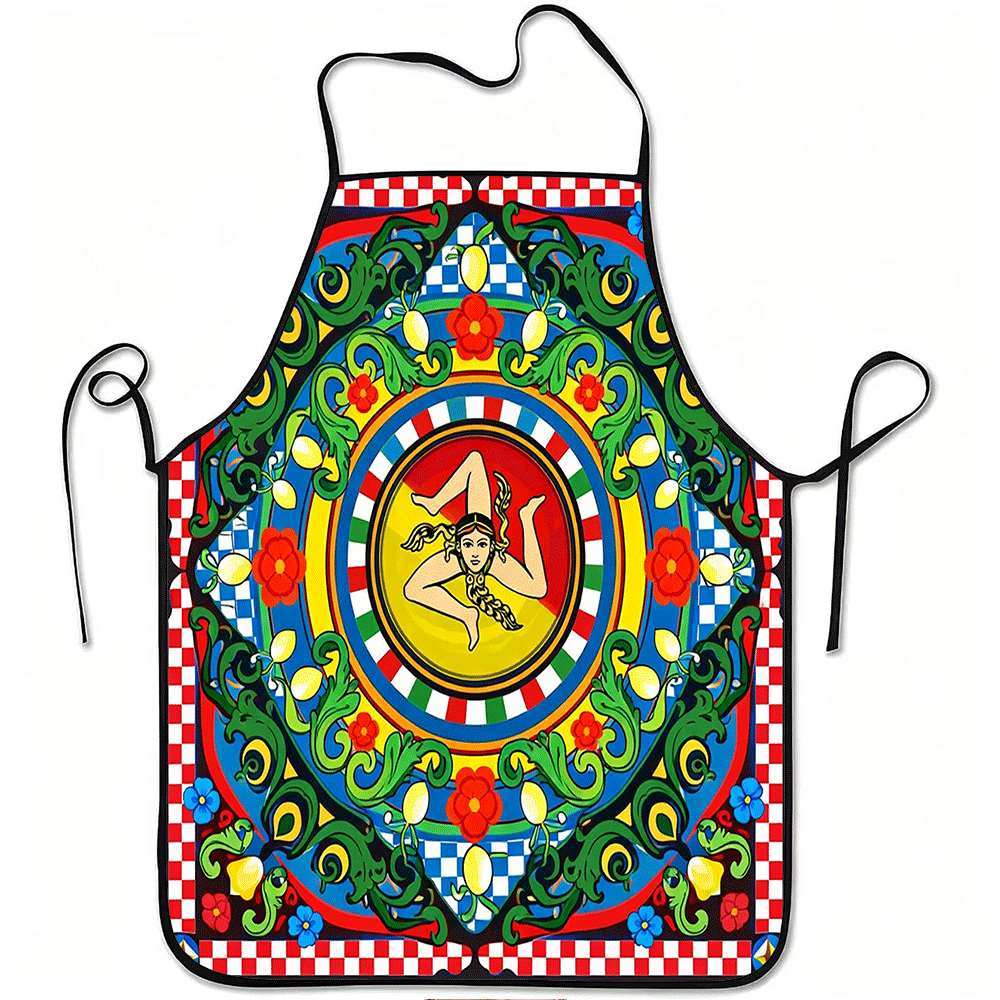 Home Cooking Cafe - 1 Piece Italian Sicilian Themed Apron,