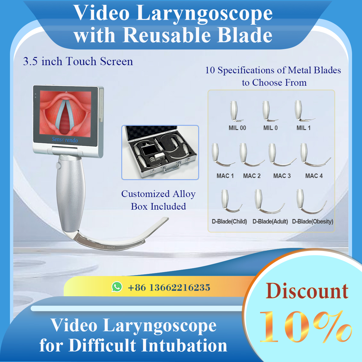 Home Cooking Videos - Sensorendo Touchscreen Video Laryngoscope with Reusable