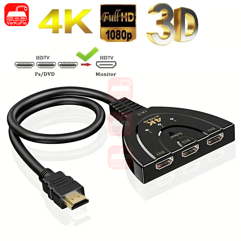 Home Cooking Videos - 3-in-1 Out Video Splitter 4K 3D