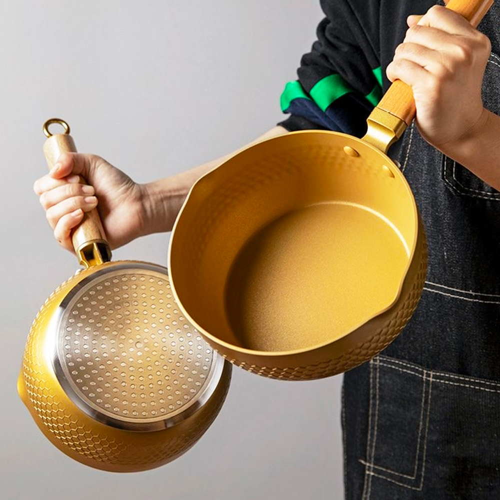 Home Cooking In Japanese - 18/20/24cm Gold Soup pot Japanese Snow