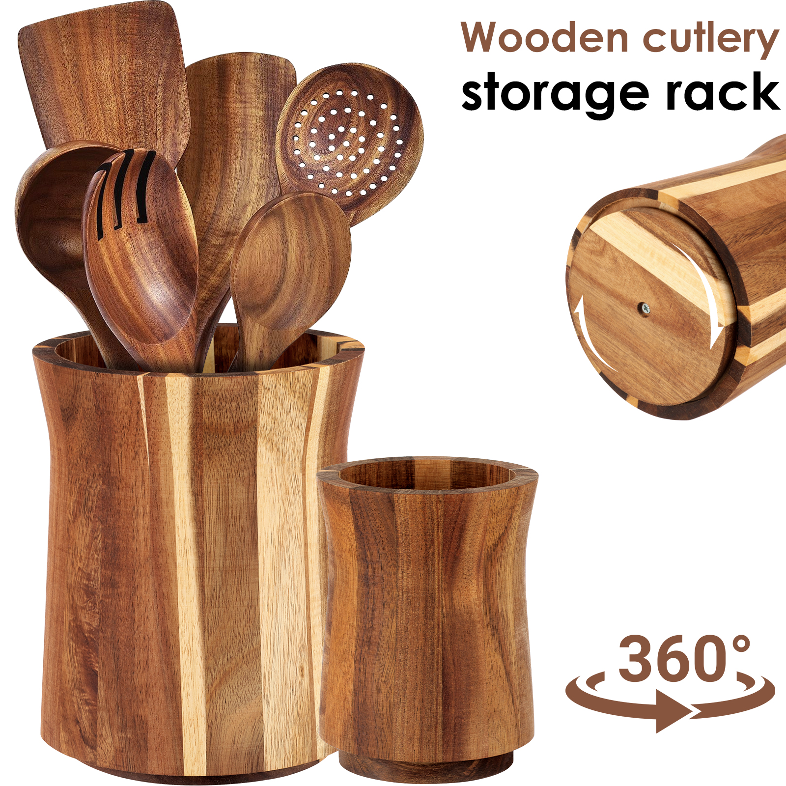 360° Rotating Utensil Holder W – обзор и цена Home Cooking Supplies