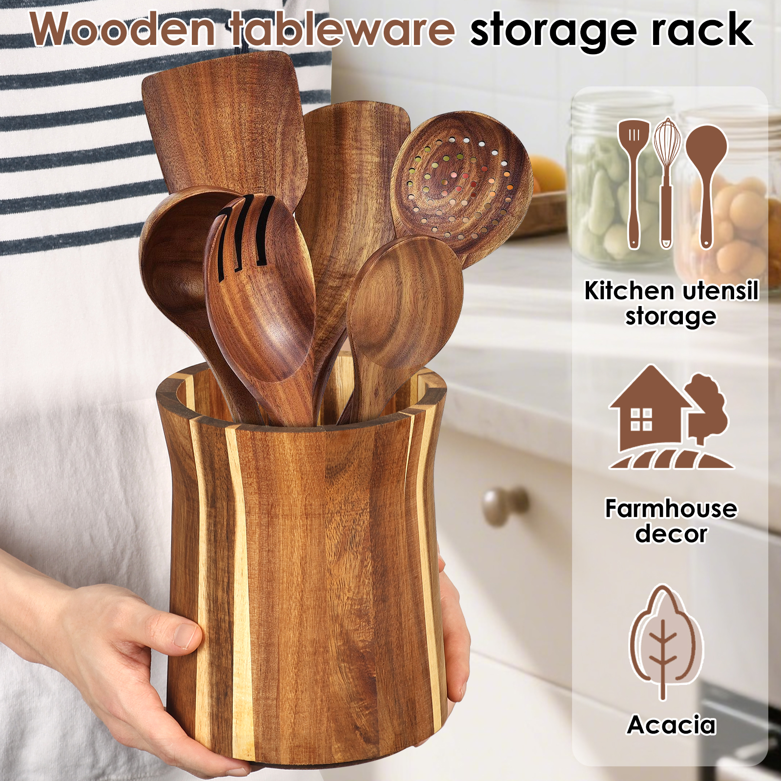 360° Rotating Utensil Holder W – обзор и цена Home Cooking Supplies